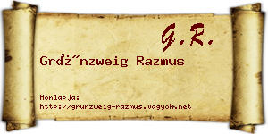 Grünzweig Razmus névjegykártya